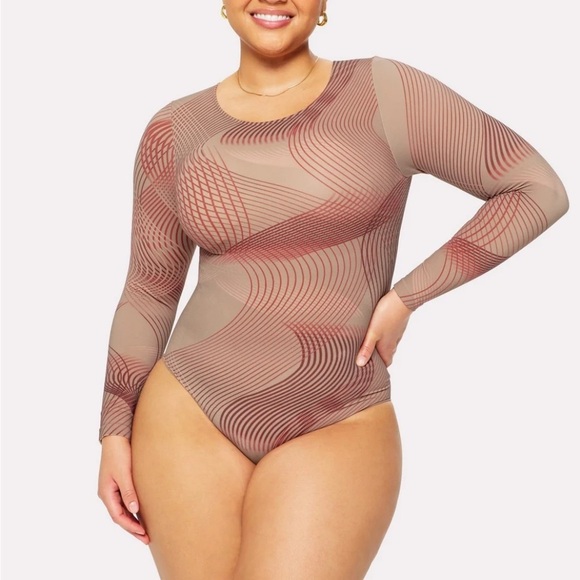 NWT! Yitty By Fabletics Nearly Naked Shapewear Longsleeve Body Brown Size 1X/2X - Picture 1 of 15